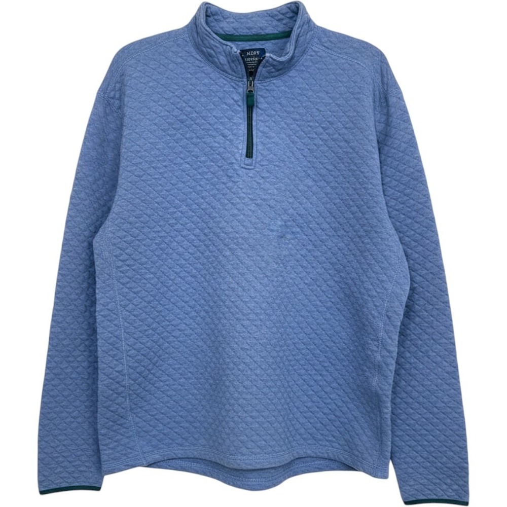 J.Crew Mens XXL Blue Quilted Quarter Zip Pullover Authentic Fleece BS847